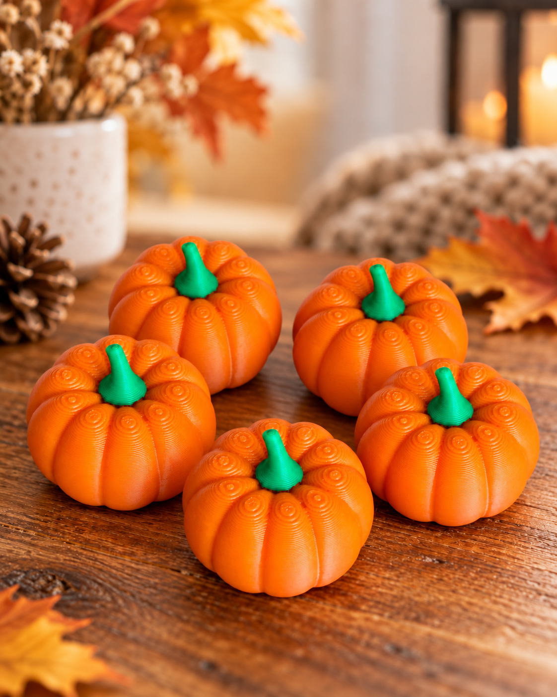 5 Mini Desk Pumpkins
