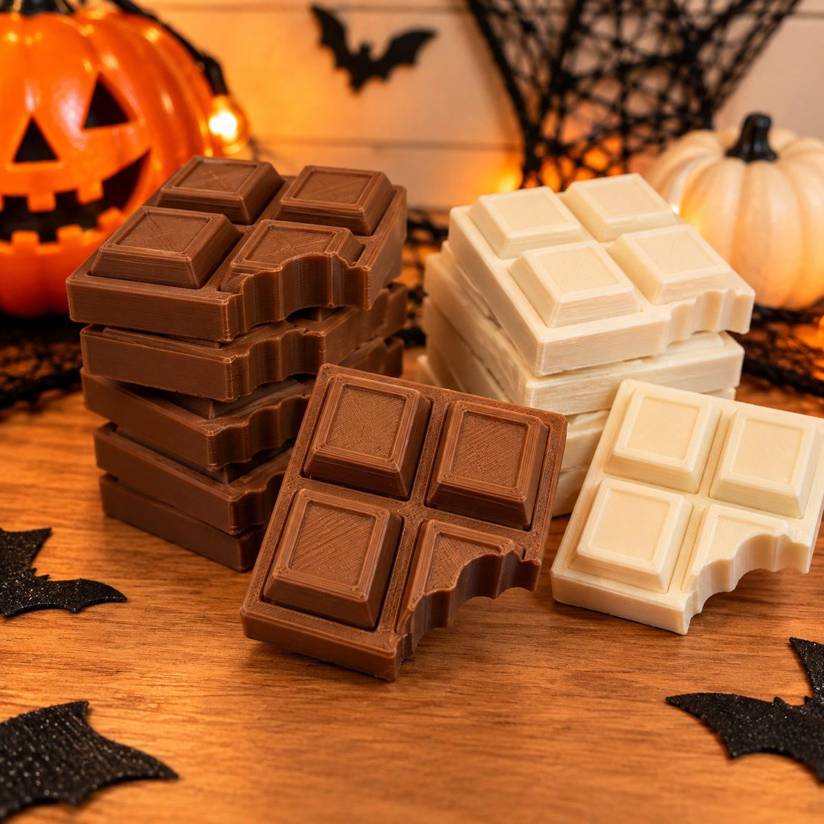 Brown 3D printed chocolate bar clicker fidget