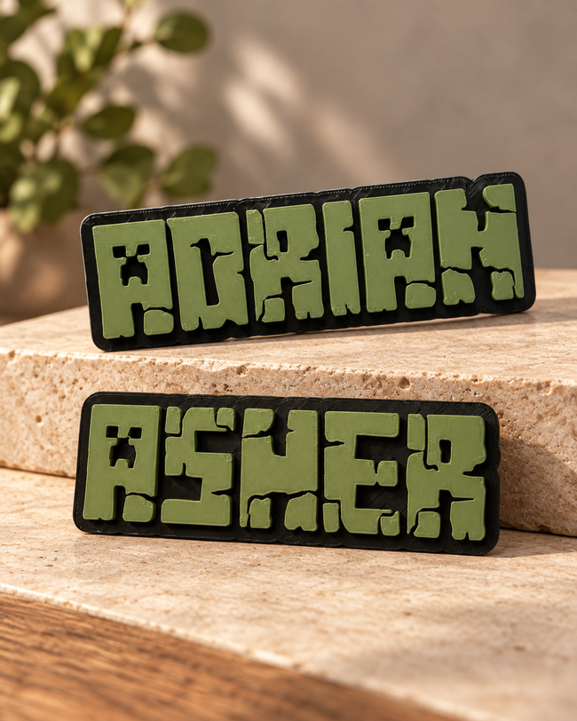 Custom Block-Style Gamer Name Plaque