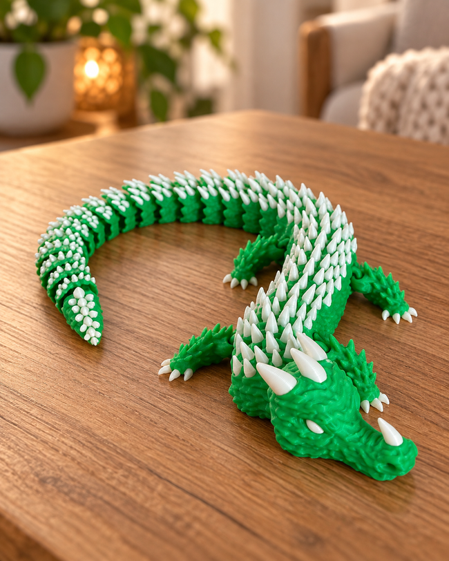 Green & White Flexi Dragon