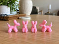 Pink 3D printed mini balloon animals